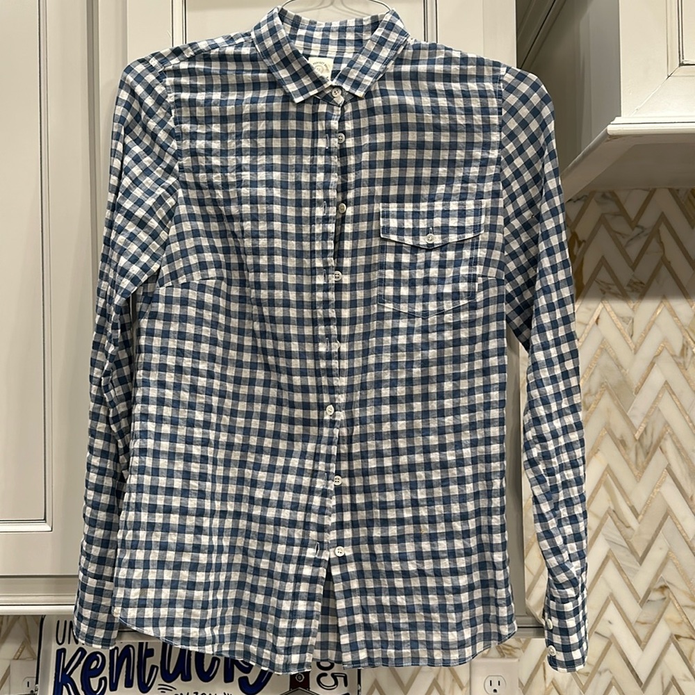 Seersucker longsleeved blouse